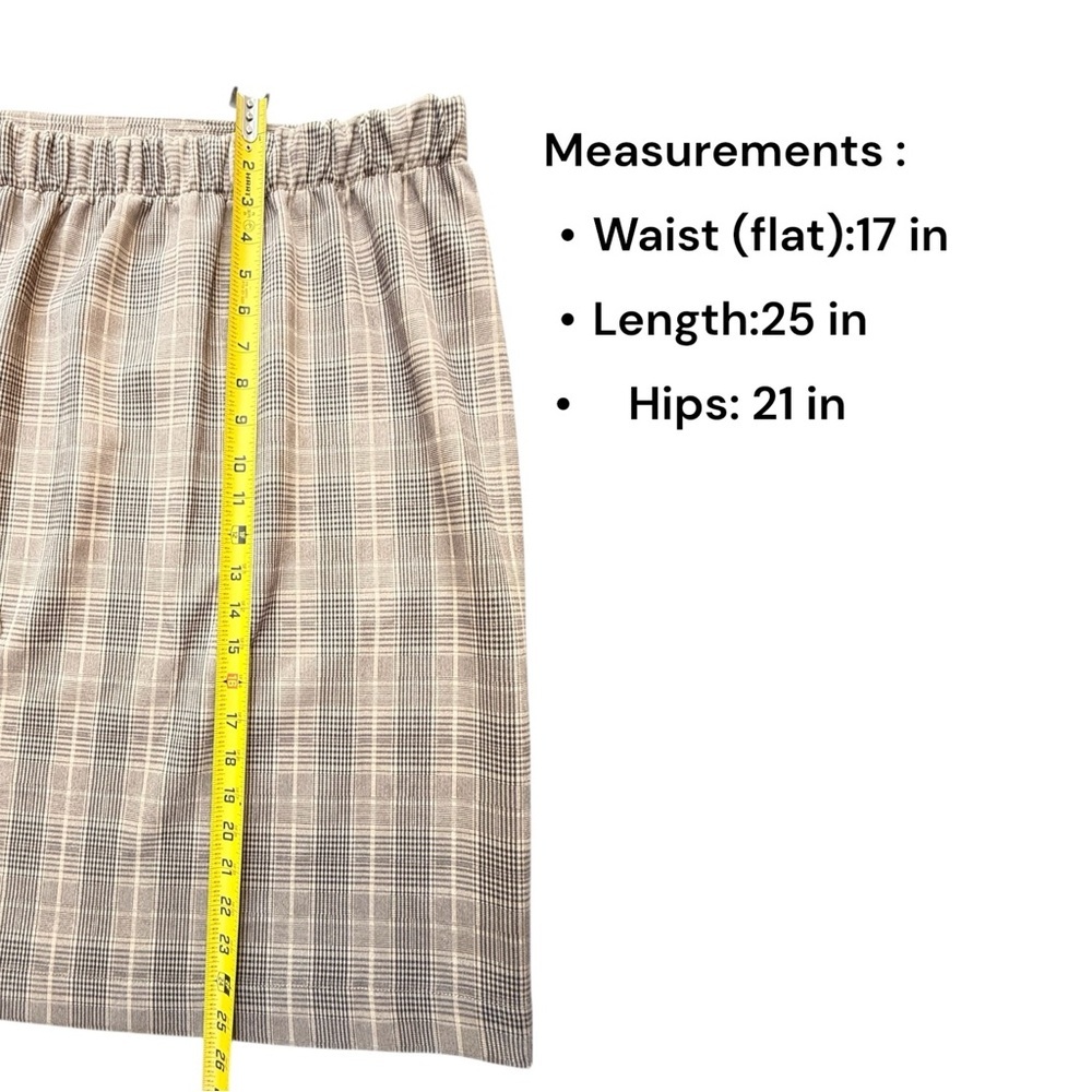 Ted Baker Plaid Faux Wrap A-Line Skirt Women Beige Check Size L NWT - Picture 6 of 6